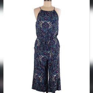 NWT Splendid Women's Paisley Jumpsuit Cropped Leg Fit With Pockets Size Small